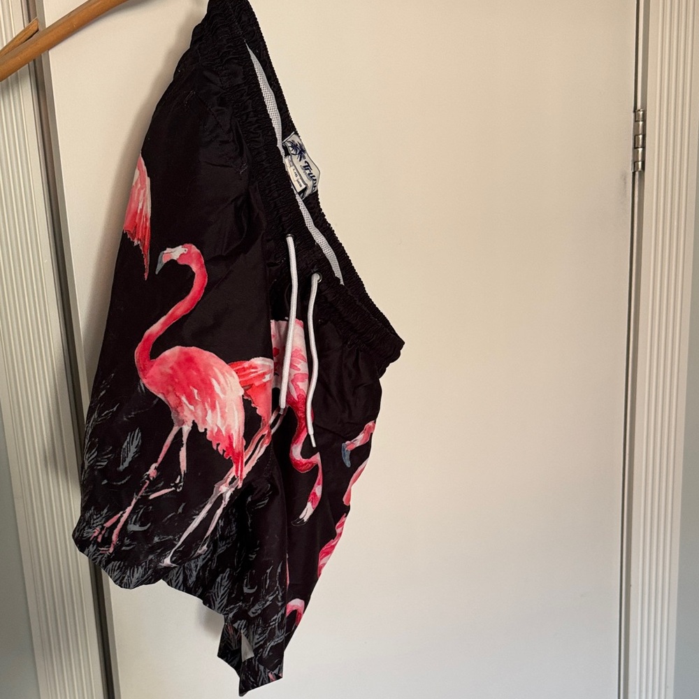 Flamingo Print Swim Trunks